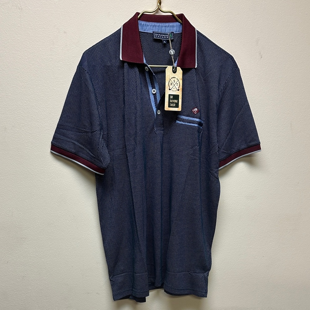 Classic Navy Polo with Burgundy Trim